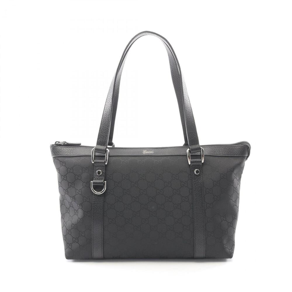 GUCCI Authentic Black Leather Tote Bag